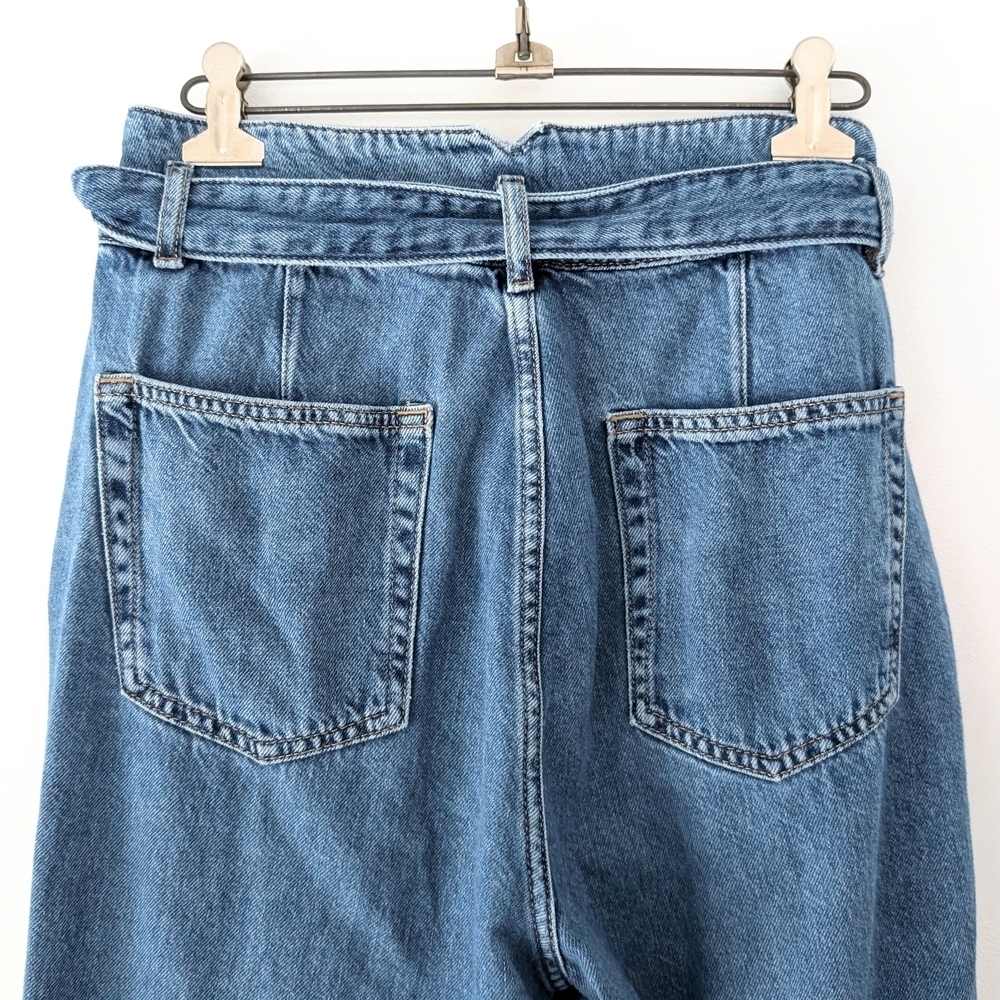 H&M Divided Women's Mom Jean Taper Belted Tie Waist ~ Size 6 / 36 - Picture 8 of 10